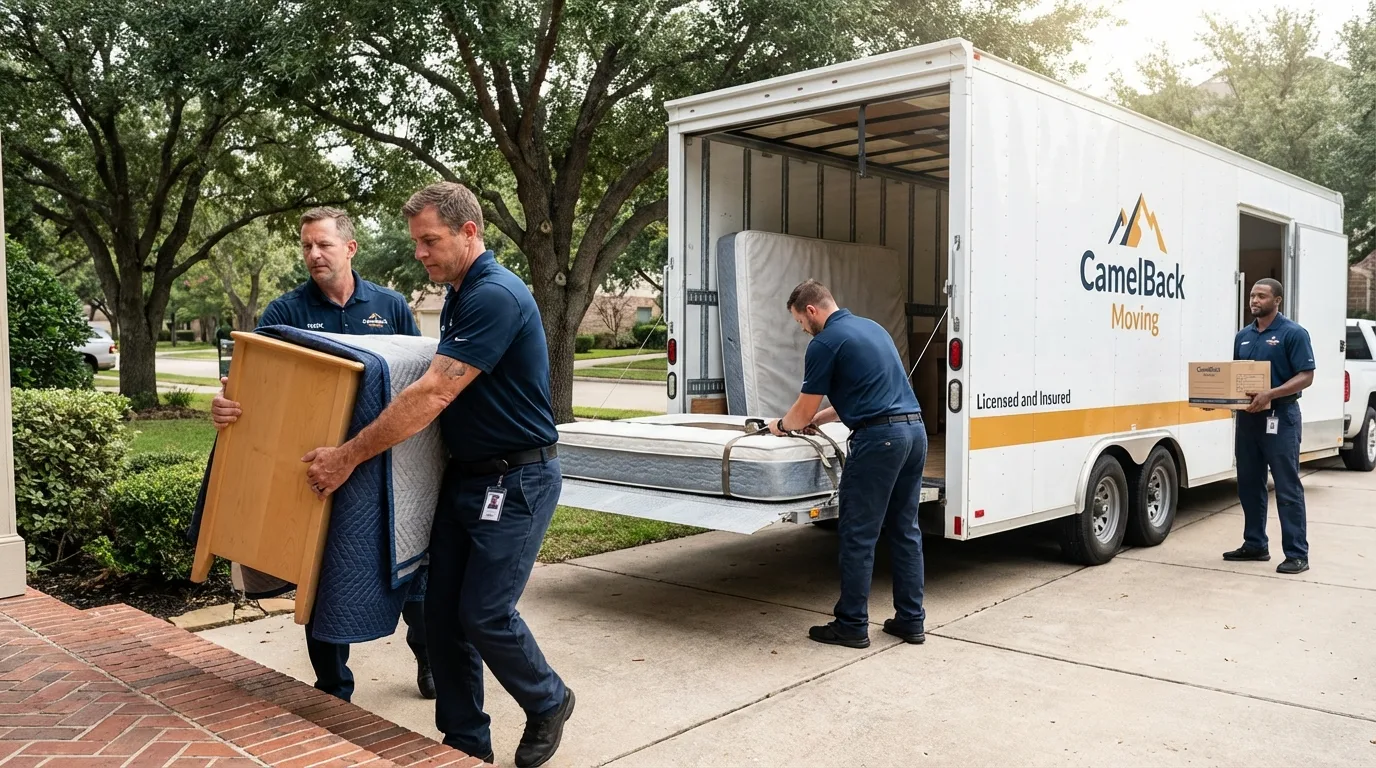 Crew loading residential truck for cross-state move from Oil City, PA