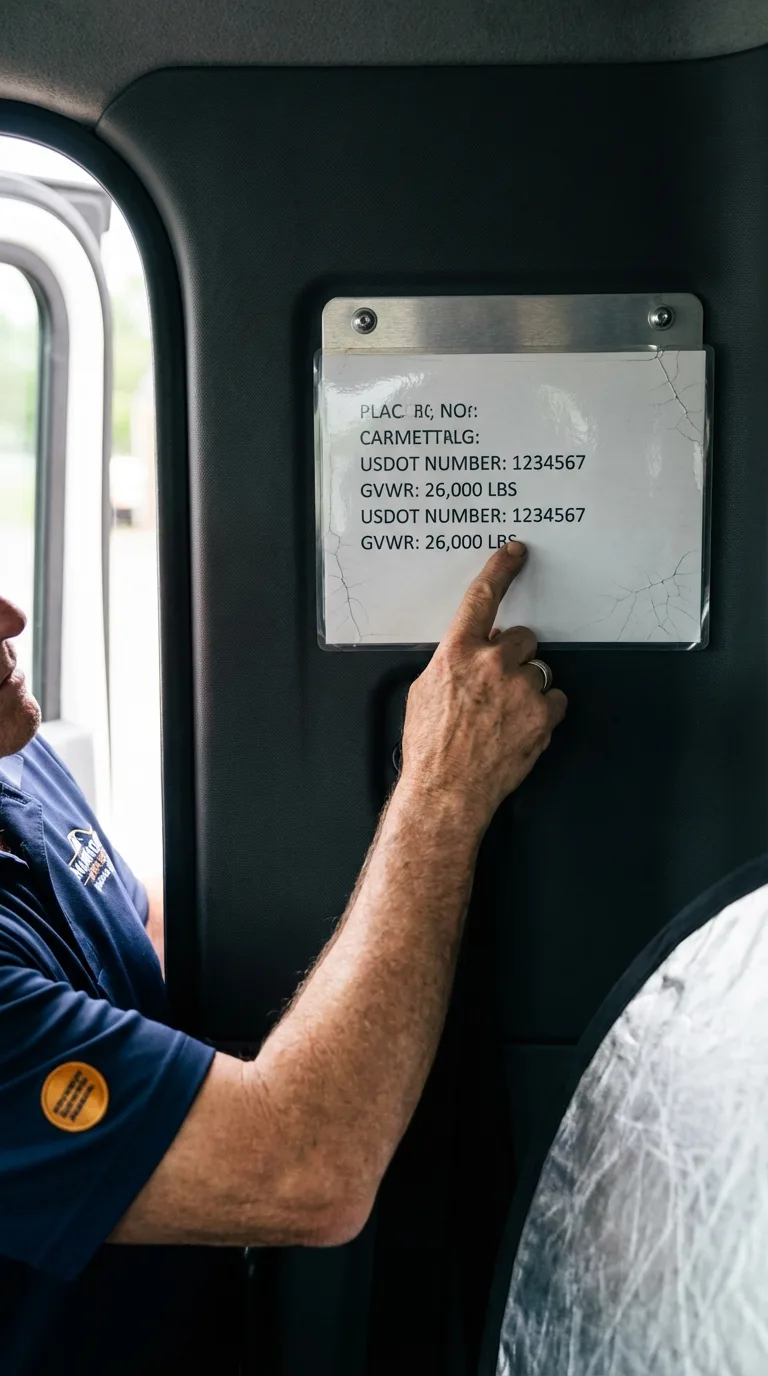 USDOT licensing placard verification in Oil City